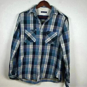 Alex Mill Plaid Long Sleeve Button Up Shirt Mens Blue Cotton Casual Workwear